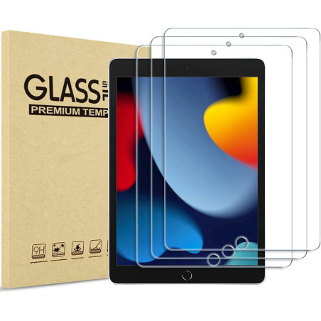 ProCase 3 Verre Trempé pour iPad 10.2", iPad 9/8/7ème Génération 2021/2020/2019, Film Protection d'Écran Screen Protecteur, Anti