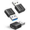 Uvert adaptateur usb vers usb c 3.2 10gbps lot de 3 convertisseur type c femelle vers type a mâle charge rapide data sync compat