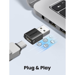 Uvert adaptateur usb vers usb c 3.2 10gbps lot de 3 convertisseur type c femelle vers type a mâle charge rapide data sync compat