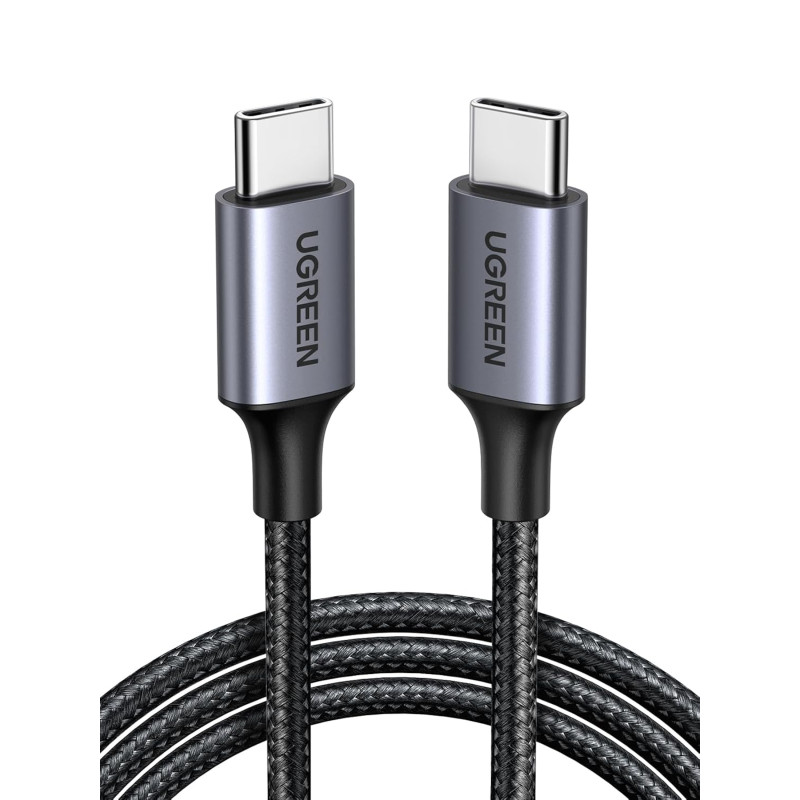 Ugreen câble usb c vers usb c pd charge rapide 60w nylon tressé compatible avec iphone 17 pro max air 16 galaxy s26 s25 plus ult