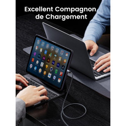 Ugreen câble usb c vers usb c pd charge rapide 60w nylon tressé compatible avec iphone 17 pro max air 16 galaxy s26 s25 plus ult