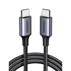 Ugreen câble usb c vers usb c pd charge rapide 60w nylon tressé compatible avec iphone 17 pro max air 16 galaxy s26 s25 plus ult