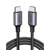 Ugreen câble usb c vers usb c pd charge rapide 60w nylon tressé compatible avec iphone 17 pro max air 16 galaxy s26 s25 plus ult