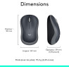 Logitech M185 Souris sans Fil, 2.4 GHz avec Mini Récepteur USB, Longévité de la Pile 12 Mois, Résolution du Capteur 1000 PPP, Am