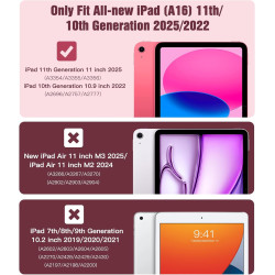 TiMOVO Coque Compatible avec iPad (A16) 11ème Génération 11 Pouces 2025/iPad 10ème Génération 10,9 Pouces 2022, Légère Housse Ar
