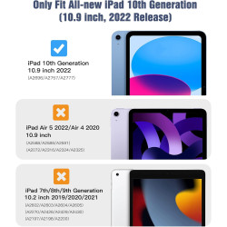 TiMOVO Coque Compatible avec iPad (A16) 11ème Génération 11 Pouces 2025/iPad 10ème Génération 10,9 Pouces 2022, Légère Housse Ar