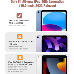 TiMOVO Coque Compatible avec iPad (A16) 11ème Génération 11 Pouces 2025/iPad 10ème Génération 10,9 Pouces 2022, Légère Housse Ar