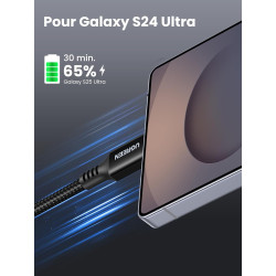 Uvert 100w câble usb c vers usb c pd 20v 5a câble type c charge rapide et sync compatible avec iphone 17 pro max air 16 15 14 ga