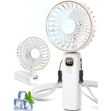 Mini Ventilateur Portable, 4000mAh Ventilateur Portable USB, Longue Autonomie, 6 Vitesses Ventilateur Silencieux Ventilateur de 