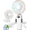 Mini Ventilateur Portable, 4000mAh Ventilateur Portable USB, Longue Autonomie, 6 Vitesses Ventilateur Silencieux Ventilateur de 