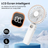 Mini Ventilateur Portable, 4000mAh Ventilateur Portable USB, Longue Autonomie, 6 Vitesses Ventilateur Silencieux Ventilateur de 
