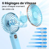 Mini Ventilateur Portable, 4000mAh Ventilateur USB, Longue Autonomie, Petit Ventilateur 3-en-1 pour Main, Cou ou Table, Ventilat