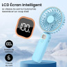 Mini Ventilateur Portable, 4000mAh Ventilateur USB, Longue Autonomie, Petit Ventilateur 3-en-1 pour Main, Cou ou Table, Ventilat