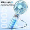 Mini Ventilateur Portable, 4000mAh Ventilateur USB, Longue Autonomie, Petit Ventilateur 3-en-1 pour Main, Cou ou Table, Ventilat