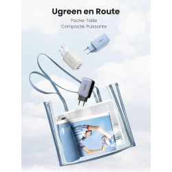 Uvert nexode 65w chargeur usb c rapide 3 ports gan prise usb c compatible avec iphone 17 pro max air 16 15 14 13 12 galaxy s26 s
