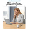 Uvert nexode 65w chargeur usb c rapide 3 ports gan prise usb c compatible avec iphone 17 pro max air 16 15 14 13 12 galaxy s26 s