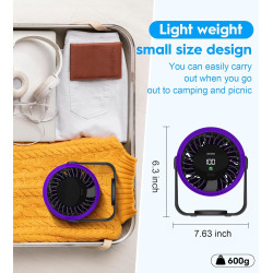FXI Mini Ventilateur à Main Portatif Portable Ventilateur De Bureau, Ventilateur de Poche USB Rechargeable silencieux 3 vitesses