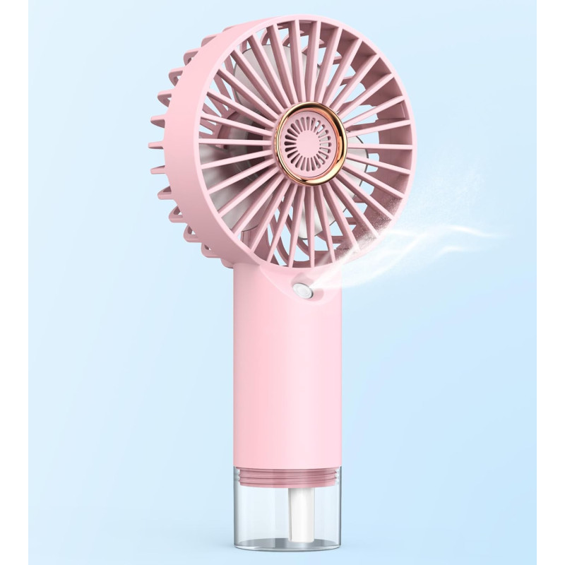 FXI Ventilateur Brumisateur Portable, Mini Ventilateur à Main Portatif silencieux De Bureau, Ventilateur de Poche USB Rechargeab