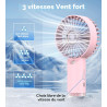 FXI Ventilateur Brumisateur Portable, Mini Ventilateur à Main Portatif silencieux De Bureau, Ventilateur de Poche USB Rechargeab