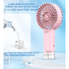 FXI Ventilateur Brumisateur Portable, Mini Ventilateur à Main Portatif silencieux De Bureau, Ventilateur de Poche USB Rechargeab