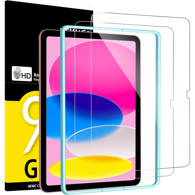 NEW'C Lot de 2, Protection Écran en Verre Trempé pour iPad (A16) 11ème Génération 2025, iPad 10ème Génération 10,9 Pouces 2022, 