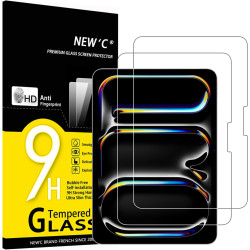 NEW'C Lot de 2, Protection Écran pour Apple iPad Pro M5 (2025) 11 Pouces, Film de Protecteur en Verre Trempé, Résistant (0,33mm 