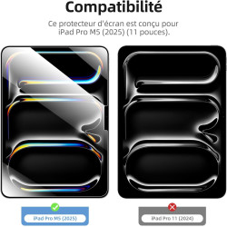 NEW'C Lot de 2, Protection Écran pour Apple iPad Pro M5 (2025) 11 Pouces, Film de Protecteur en Verre Trempé, Résistant (0,33mm 
