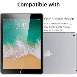 NEW'C Lot de 2, Protection Écran en Verre Trempé pour iPad 9.7 (Modèle 2018/2017), iPad 6, iPad 5, iPad Pro 9.7, iPad Air 2 / iP