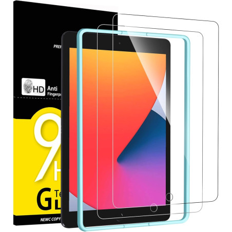 NEW'C Lot de 2, Protection Écran en Verre Trempé pour iPad 9(2021)/iPad 8(2020)/iPad 7(2019)[10,2 Pouces, 9ème/8ème/7ème Générat