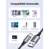Uvert câble usb c charge rapide 3a qc3.0 480mbps cable chargeur usb type c nylon tressé compatible avec iphone 17 16 15 pro max 