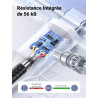 Uvert câble usb c charge rapide 3a qc3.0 480mbps cable chargeur usb type c nylon tressé compatible avec iphone 17 16 15 pro max 