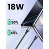 Uvert câble usb c charge rapide 3a qc3.0 480mbps cable chargeur usb type c nylon tressé compatible avec iphone 17 16 15 pro max 