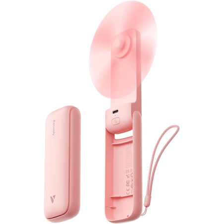 Aecooly Ventilateur Portable à Main, Mini Ventilateur de Poche, USB Rechargeable [24H d'Autonomie], Petit Pliable pour Voyage, É