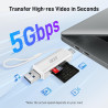 Acer Lecteur de carte SD, adaptateur pour lecteur de carte mémoire USB C et USB 3.0, prend en charge SD/Micro SD/SDHC/SDXC/MMC, 