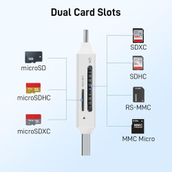Acer Lecteur de carte SD, adaptateur pour lecteur de carte mémoire USB C et USB 3.0, prend en charge SD/Micro SD/SDHC/SDXC/MMC, 