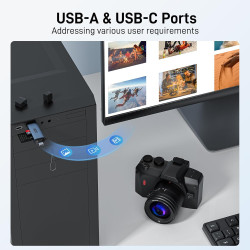 Acer Lecteur de Carte SD, Adaptateur de Lecteur de Carte Mémoire USB C et USB 3.0 pour SD/Micro SD/SDHC/SDXC/MMC, Compatible ave