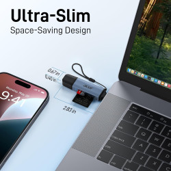 Acer Lecteur de Carte SD, Adaptateur de Lecteur de Carte Mémoire USB C et USB 3.0 pour SD/Micro SD/SDHC/SDXC/MMC, Compatible ave
