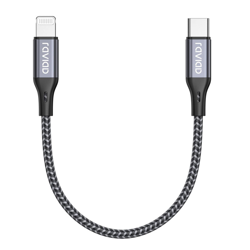 RAVIAD Câble USB C vers Lightning Court 30CM [MFi Certifié] Cable iPhone USB C Charge Rapide Power Delivery Compatible avec iPho