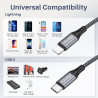 RAVIAD Câble USB C vers Lightning 3M [MFi Certifié] Câble USB C Lightning Charge Rapide Power Delivery Compatible avec iPhone 14