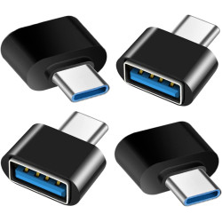 Adaptateur USB C vers USB (Lot de 4), Adaptateur USB-C Mâle vers USB-A 3.0 Femelle OTG Compatible avec MacBook Pro/Air iPhone 17