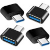 Adaptateur USB C vers USB (Lot de 4), Adaptateur USB-C Mâle vers USB-A 3.0 Femelle OTG Compatible avec MacBook Pro/Air iPhone 17