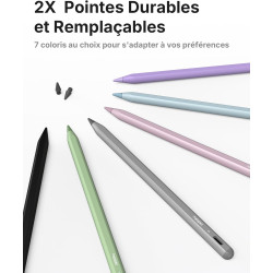 Metapen stylet a8 compatible avec apple ipad 2018-2025 pour ipad 11 a16/10/9/8/7/6,pro 3/4/5/6/m4,air 3/4/5/m2/m3,mini 5/6,penci