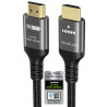 Ubluker 10K 8K 4K Câble HDMI 48Gbps 2.5M, Certifié Ultra Haut Débit HDMI® Cable 4K 240Hz 144Hz 120Hz 8K60Hz 0,01ms HDR10+ ARC eA
