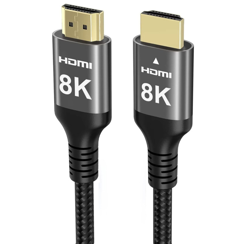 Ubluker 8K Câble HDMI 20M, Nylon tonné Câble Haute Vitesse HDMI® 4k 120Hz 2k 165Hz 8k 60Hz 12bit eARC ARC Dolby Atmos HDR10+ HDC