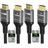 Ubluker 10K 8K 4K Câble HDMI 48Gbps 1M, Certifié Ultra Haut Débit HDMI® Cable 4K 240Hz 144Hz 120Hz 8K60Hz 0,01ms HDR10+ ARC eARC
