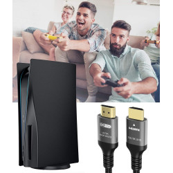 Ubluker 10K 8K 4K Câble HDMI 48Gbps 4M, Certifié Ultra Haut Débit HDMI® Cable 4K 240Hz 144Hz 120Hz 8K60Hz 0,01ms HDR10+ ARC eARC