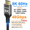 Ubluker 8K Câble HDMI 10M, Nylon tonné Câble Haute Vitesse HDMI® 4k 120Hz 2k 165Hz 8k 60Hz 12bit eARC ARC Dolby Atmos HDR10+ HDC