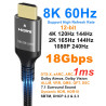 Ubluker 8K Câble HDMI 10M, Nylon tonné Câble Haute Vitesse HDMI® 4k 120Hz 2k 165Hz 8k 60Hz 12bit eARC ARC Dolby Atmos HDR10+ HDC
