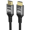 Ubluker 8K Câble HDMI 15M, Nylon tonné Câble Haute Vitesse HDMI® 4k 120Hz 2k 165Hz 8k 60Hz 12bit eARC ARC Dolby Atmos HDR10+ HDC