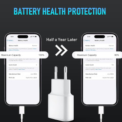 Chargeur USB C, 2 Pack 25W Prise USB C Rapide Secteur Mural Alimentation Adaptateur pour iPhone 17 16 15 14 13 12 11 Pro Max XR 